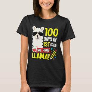 Camiseta 100 dias de escola 1rua grau Prob Llama Girls B
