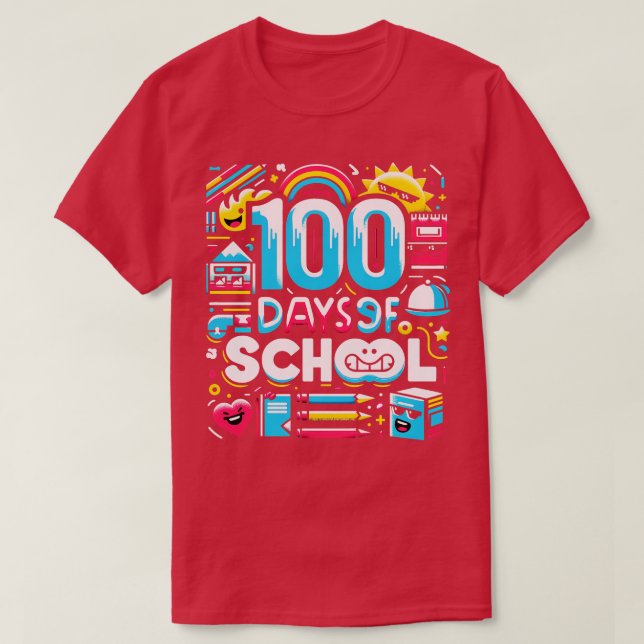 Camiseta 100 dias de escola 3 (Frente do Design)