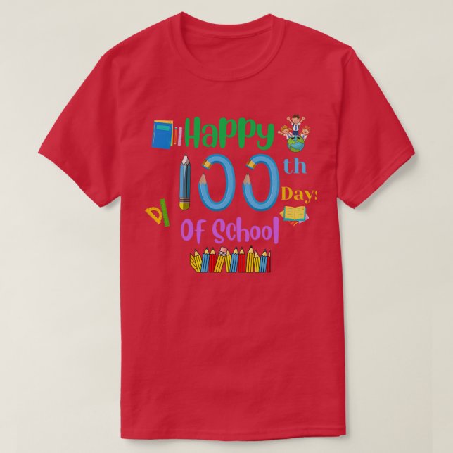 Camiseta 100 Dias De Escola 8 (Frente do Design)