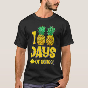 Camiseta 100 Dias De Escola Abacaxi Aluno Crianças Professo