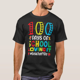 Camiseta 100 dias de escola adorando sua vida de professor
