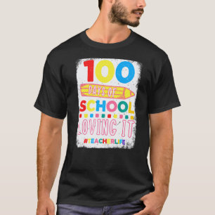 Camiseta 100 Dias de Escola & Adorando Vida de Professor Cr
