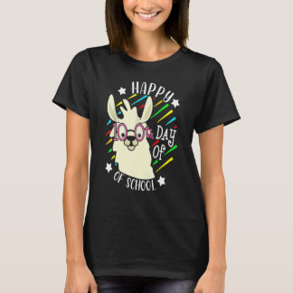 Camiseta 100 Dias De Escola Alpaca Llama Engraçado 100º Dia