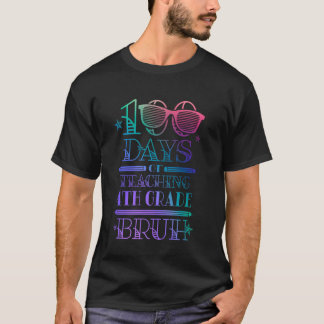 Camiseta 100 Dias de Escola Aluno do Quarto Ano Professor 1