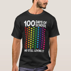 Camiseta 100 Dias De Escola Coração Professor Crianças Alun