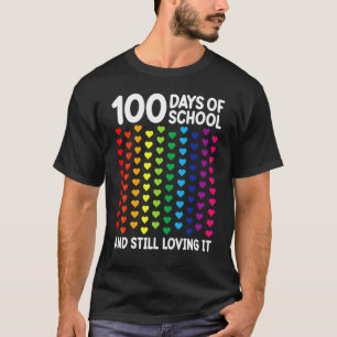 Camiseta 100 Dias De Escola Coração Professor Crianças Alun