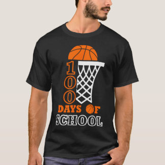 Camiseta 100 Dias De Escola Crianças De Basquete 100.º Dia