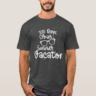 Camiseta 100 Dias De Escola De Férias De Verão Mais Próxima