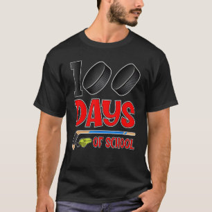 Camiseta 100 Dias de Escola de Hóquei Estudante Crianças Pr