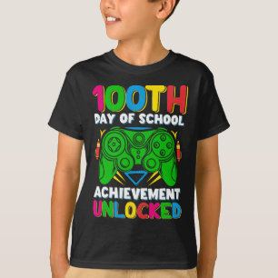 Camiseta 100 Dias De Escola Desbloqueou Jogador 100 Dias De