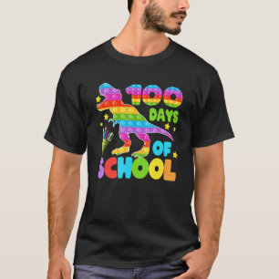 Camiseta 100 Dias De Escola Dinossauro Pop it Professor Cri