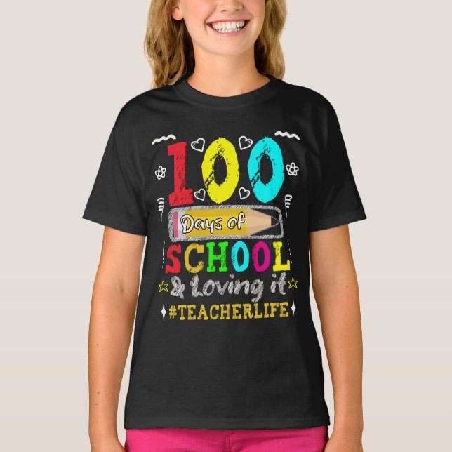 Camiseta 100 Dias De Escola E Adorando-A (Frente)