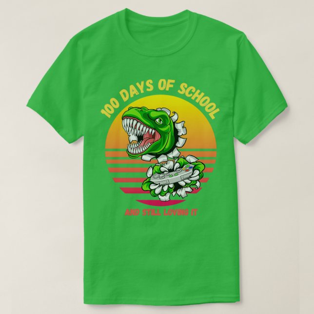 Camiseta 100 dias de escola e ainda a amando 100º Dia D (Frente do Design)