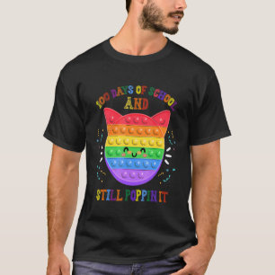 Camiseta 100 Dias De Escola E Ainda Estourando Gato do 100º