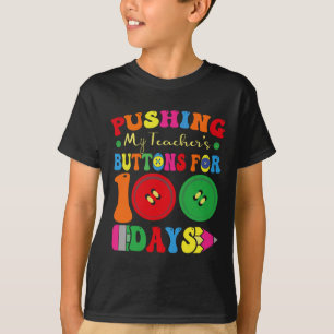 Camiseta 100 dias de escola empurrando os botões do meu pro