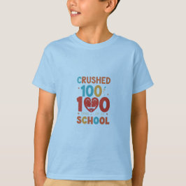 Camiseta 100 dias de escola esmagados - Conquista de crianç