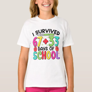 Camiseta 100 Dias de Escola Eu Sobrevivi 6733