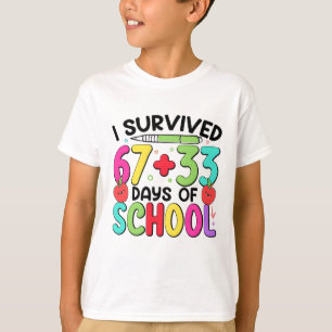 Camiseta 100 Dias de Escola Eu Sobrevivi 6733