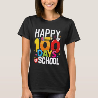 Camiseta 100 Dias de Escola Feliz 100º Dia de Escola Profes