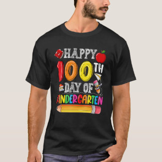 Camiseta 100 Dias De Escola Feliz 100º Dia Do Jardim De Inf