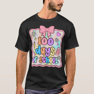 Camiseta 100 Dias de Escola Fofa para Crianças Pré
