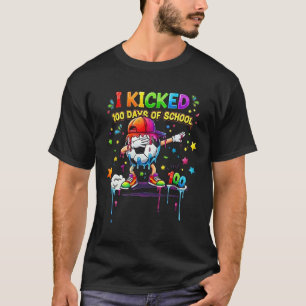 Camiseta 100 Dias De Escola Futebol Gotejamento Crianças Me