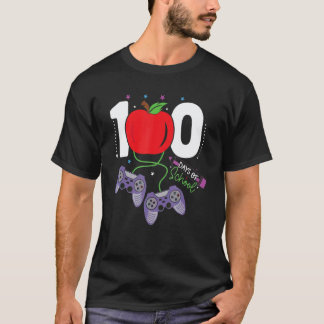 Camiseta 100 Dias De Escola Gamer Video Games Aluno Profes