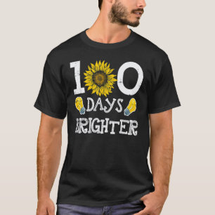 Camiseta 100 Dias De Escola Girassol Mais Brilhante Profess