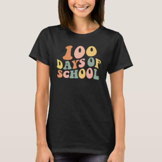 Camiseta 100 Dias De Escola Groovy Feliz 100º Dia De Escola