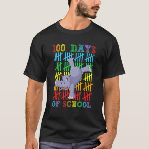 Camiseta 100 Dias de Escola Hippo Boys Meninas 100 Dias Sc