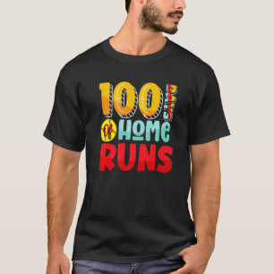 Camiseta 100 Dias de Escola Home Runs Alunos Crianças Profe