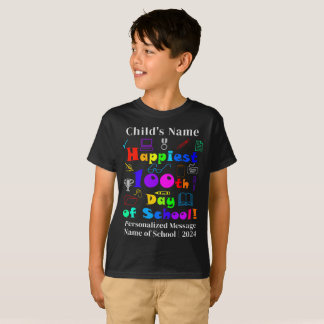 Camiseta 100 dias de escola mais felizes, suprimentos