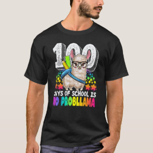 Camiseta 100 Dias De Escola Não É Problema Professora Lhama