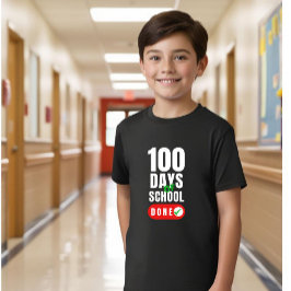 Camiseta 100 Dias de Escola: Nível 100 Desbloqueado