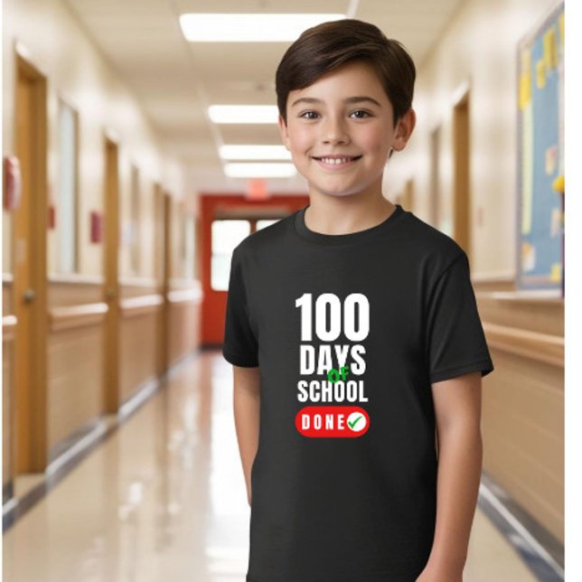 Camiseta 100 dias de escola: Nível 100 desbloqueado (Criador carregado)