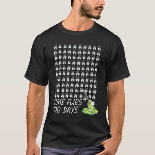 Camiseta 100 Dias De Escola O Tempo Voar Sapo Voar Professo