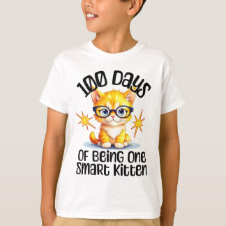 Camiseta 100 dias de escola - óculos de vestir gatinhos fof