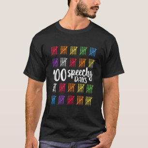 Camiseta 100 dias de escola para a terapia de fala SLP SLPA