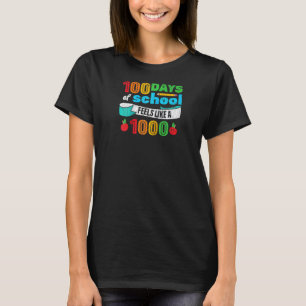 Camiseta 100 Dias De Escola Para Alunos Professores Raglan
