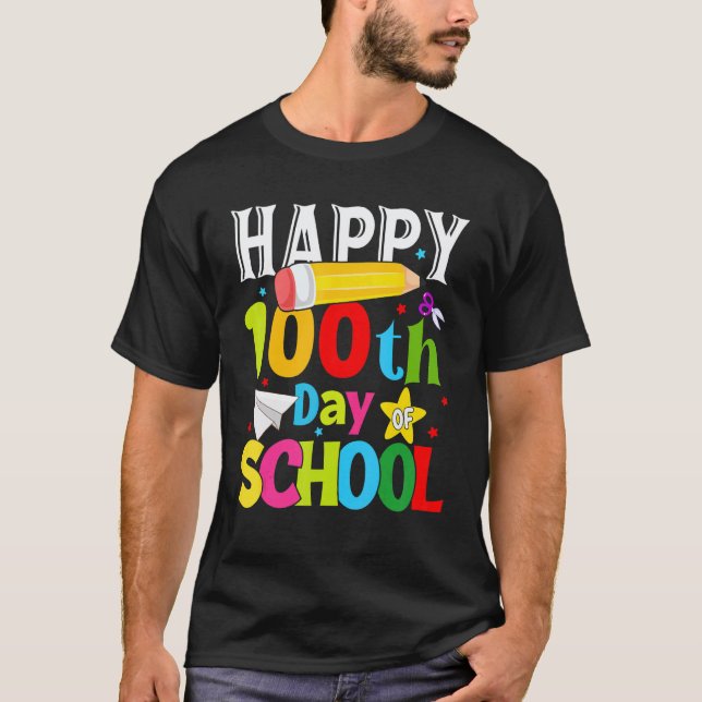Camiseta 100 Dias De Escola Para Crianças De Professores Fe (Frente)