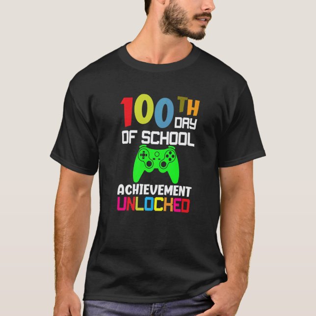 Camiseta 100 Dias De Escola para Crianças e Professores do  (Frente)