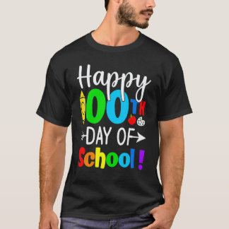 Camiseta 100 dias de Escola Para Crianças Professor Feliz 1