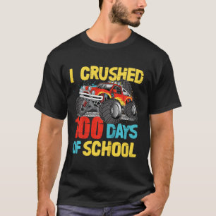 Camiseta 100 Dias De Escola Para Crianças Rapazes Monstro T