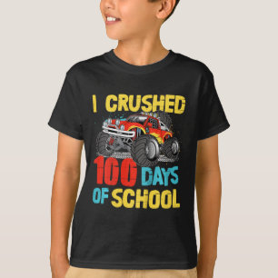 Camiseta 100 Dias De Escola Para Crianças Rapazes Monstro T