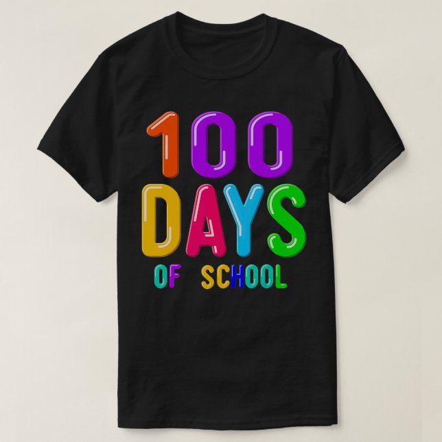 Camiseta 100 Dias De Escola Para Estudantes De Professores  (Frente do Design)