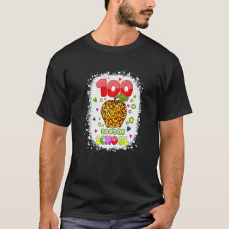 Camiseta 100 Dias de Escola para Professores Crianças Leopa