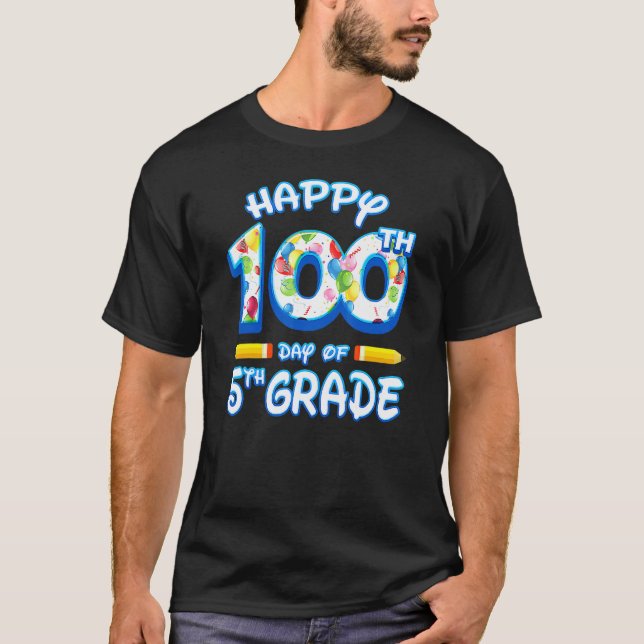 Camiseta 100 Dias De Escola Para Professores do 5º Quinto A (Frente)