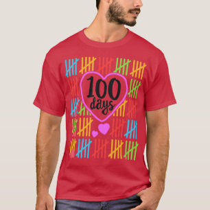 Camiseta 100 dias de escola para professores mulheres conta