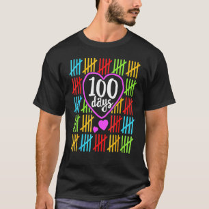 Camiseta 100 dias de escola para professores mulheres conta