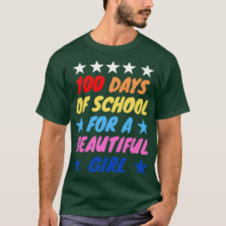 Camiseta 100 dias de escola para uma linda garota